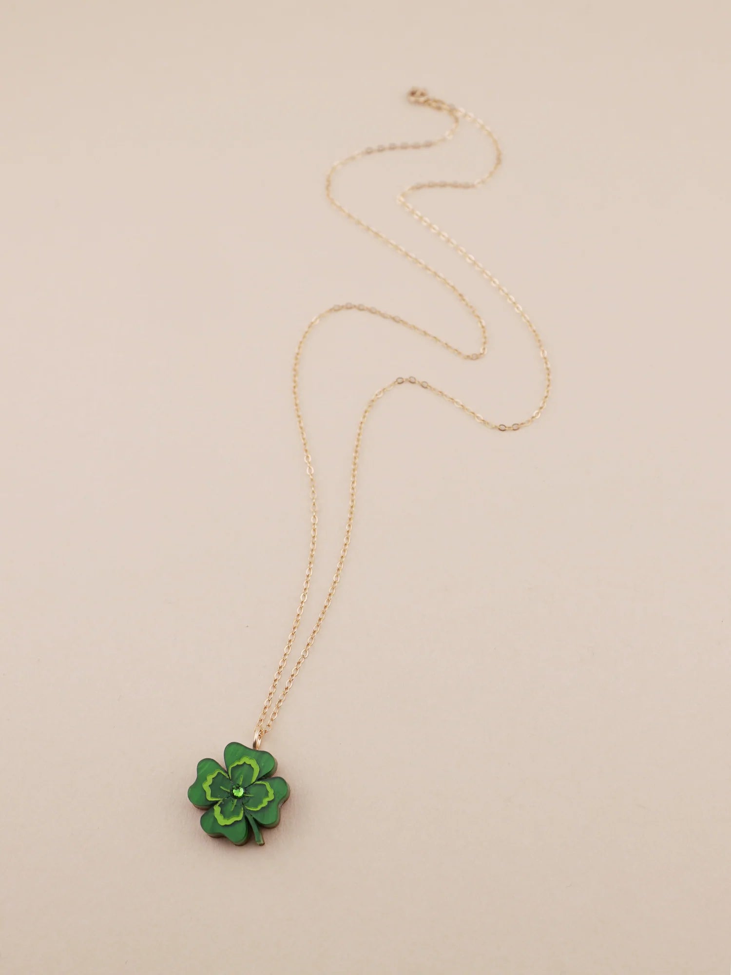 Wolf & Moon - Four Leaf Clover Necklace