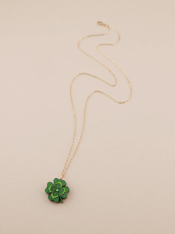 Wolf &amp; Moon - Collier Trèfle à quatre feuilles