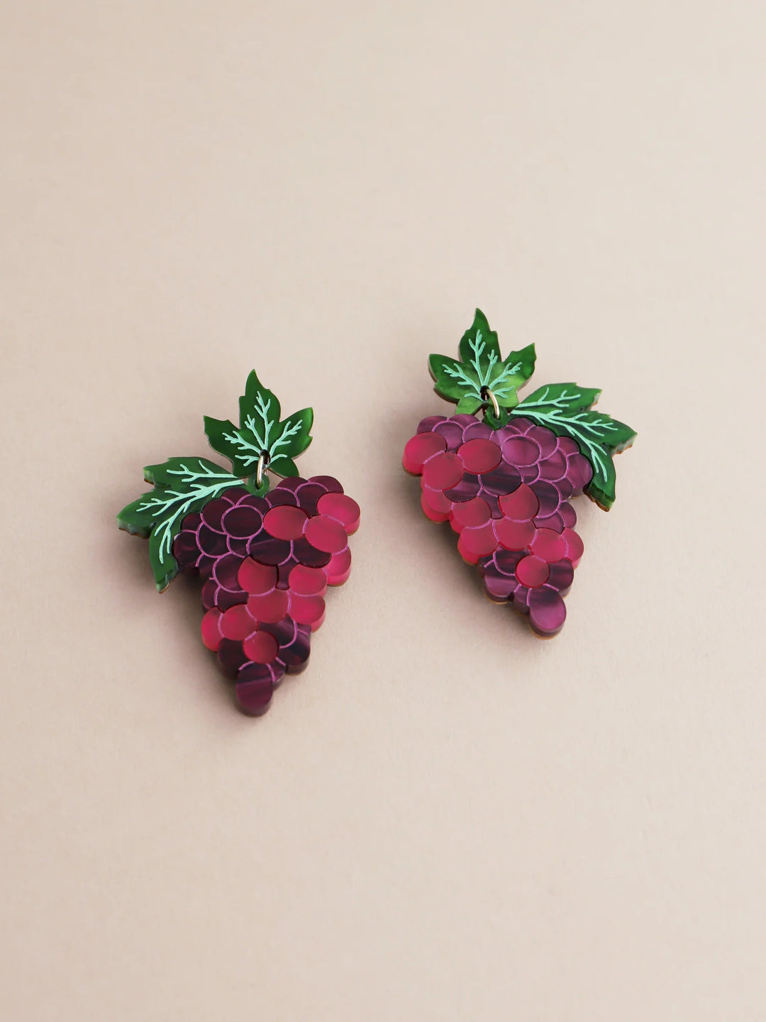 Wolf &amp; Moon - Grape Statement Earrings in Red