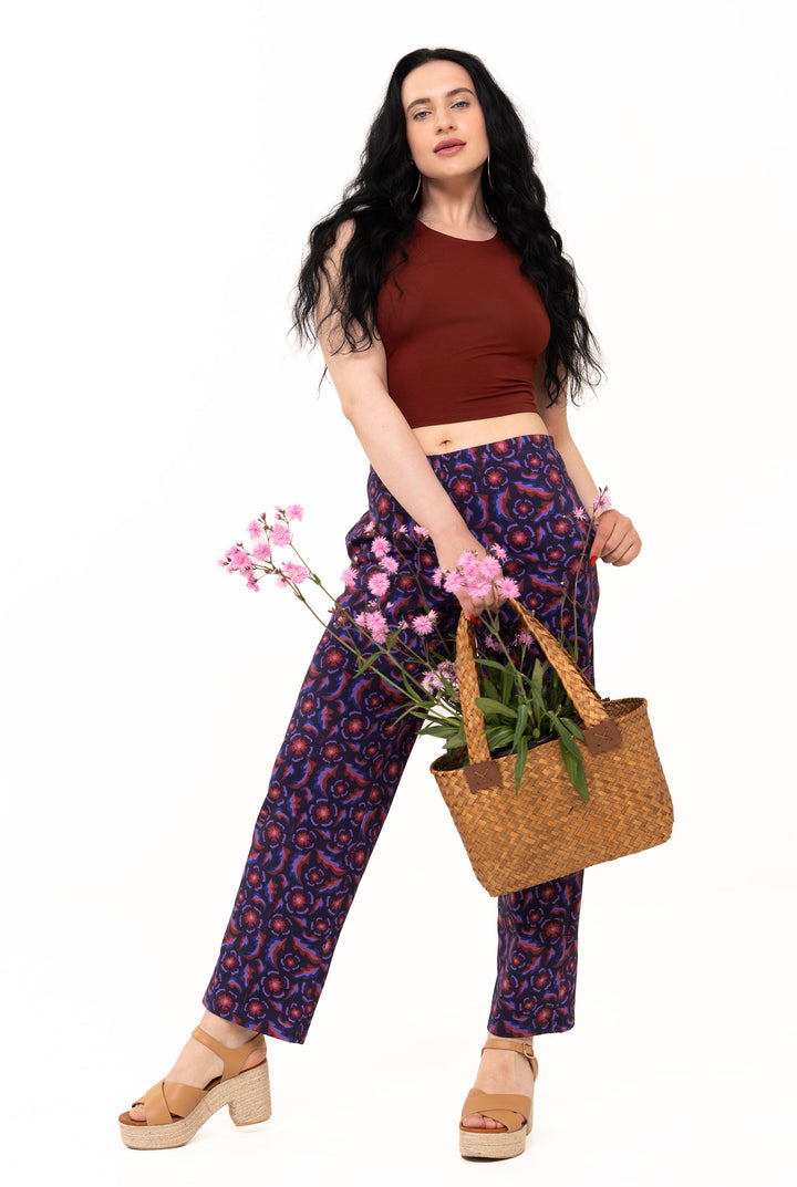Cotton Mid rise pants - Gertrude Navy