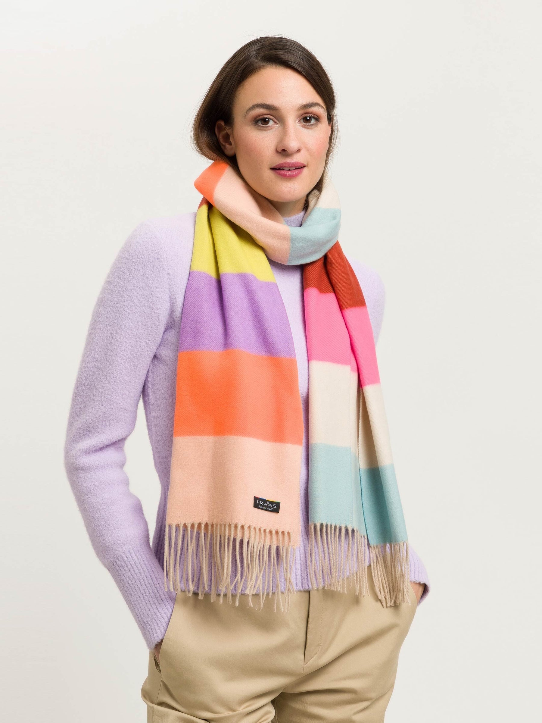 STRIPED CASHMINK SCARF - Multicolor