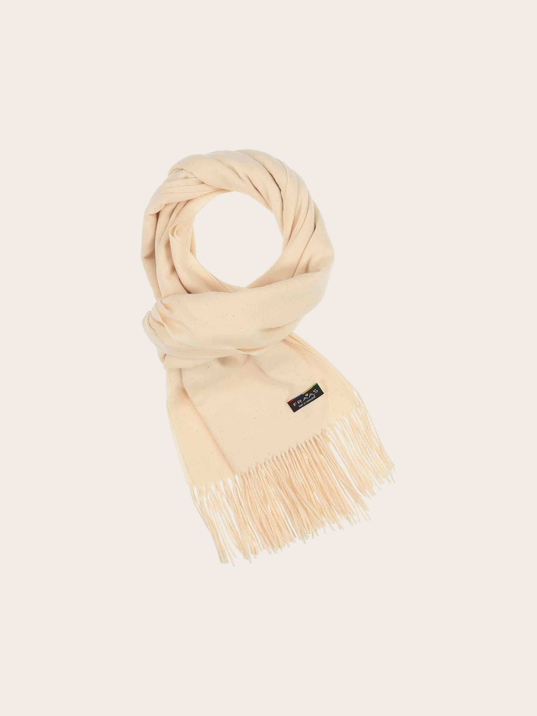 ELEGANT CASHMINK STOLE WITH DELICATE GLITTER - Honest White