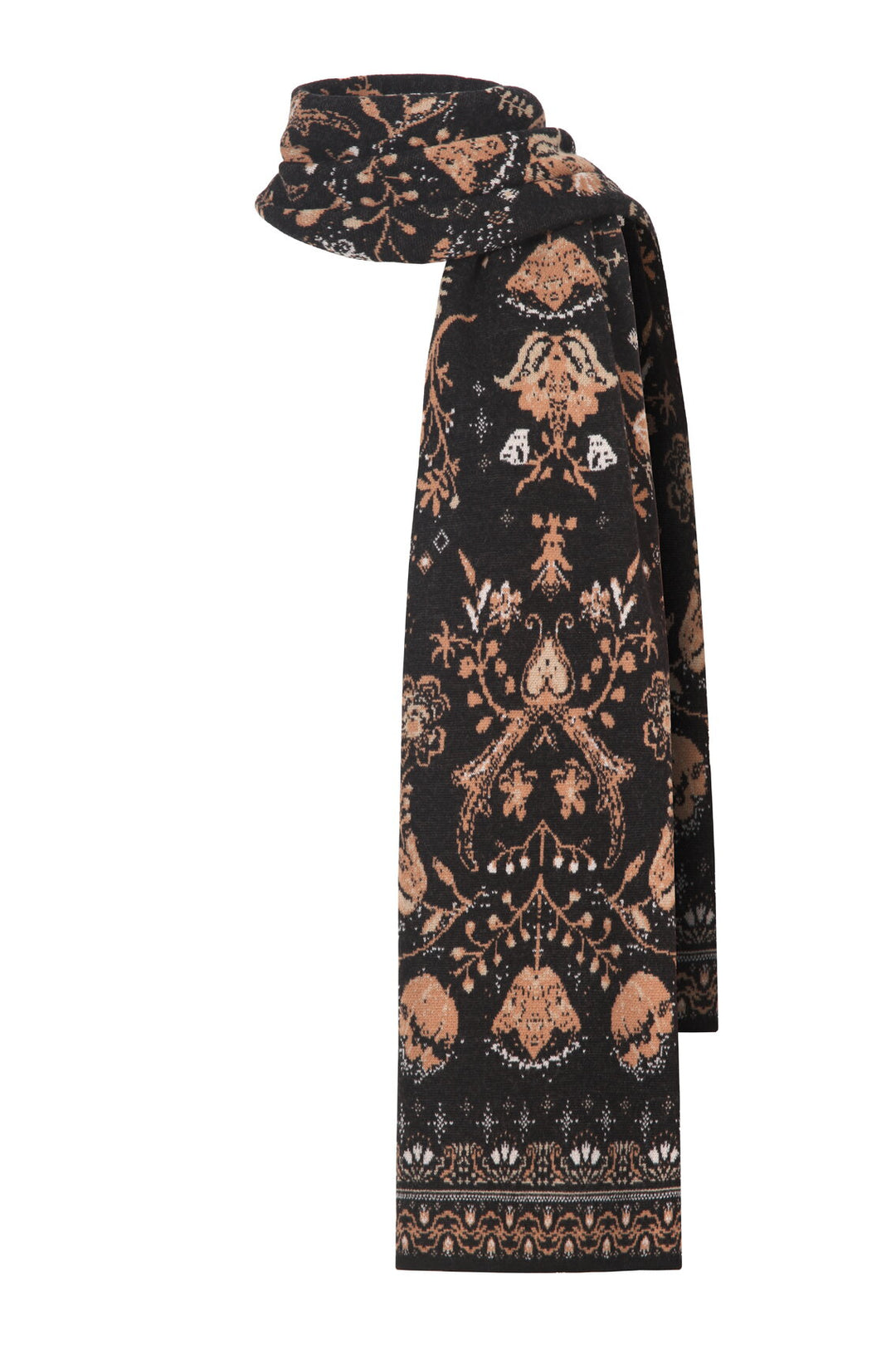 IVKO Knit Scarf, Fika Floral in Black, style 262580.019, product view