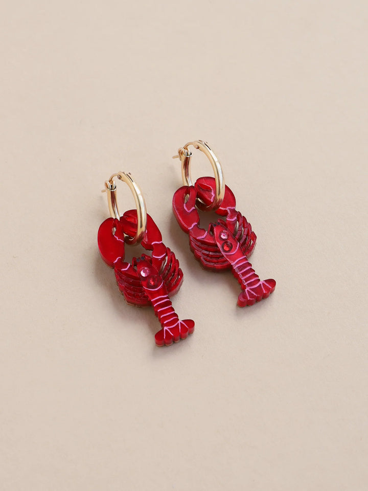 Wolf &amp; Moon - Créoles Homard