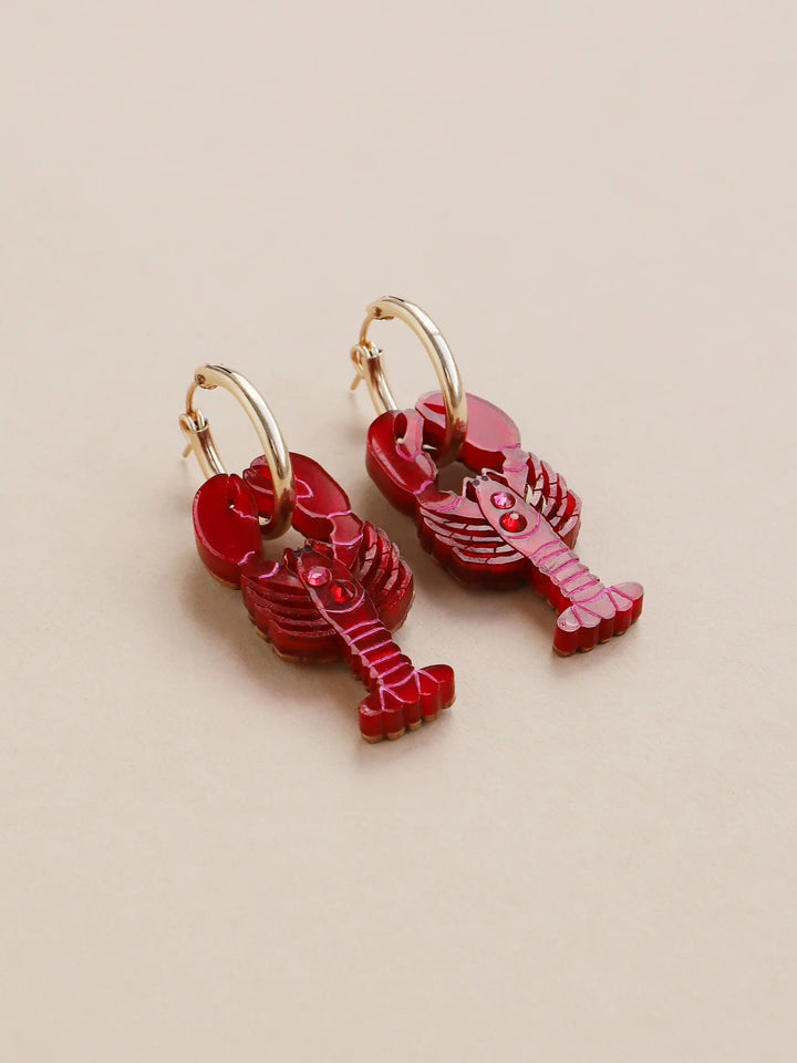 Wolf &amp; Moon - Créoles Homard