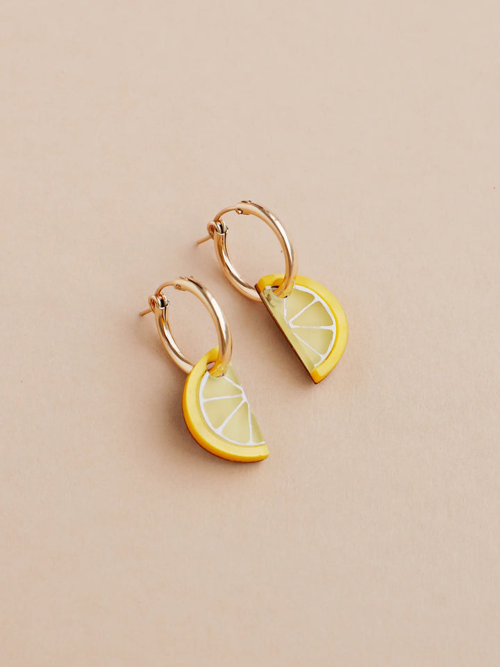 Wolf &amp; Moon - Créoles Mini Tranches de Citron