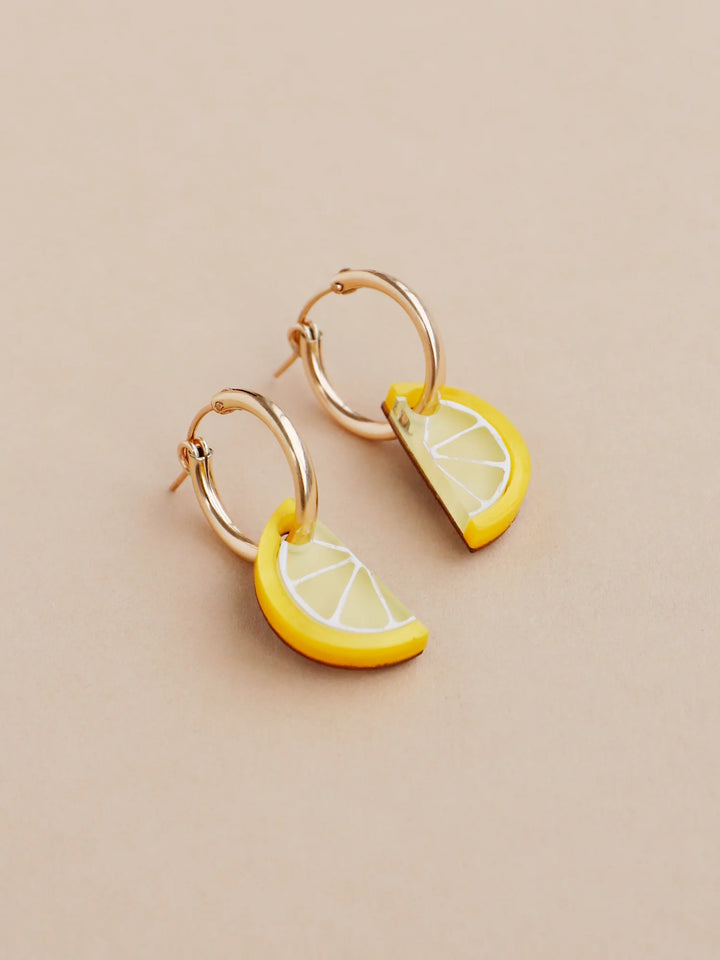 Wolf &amp; Moon - Créoles Mini Tranches de Citron