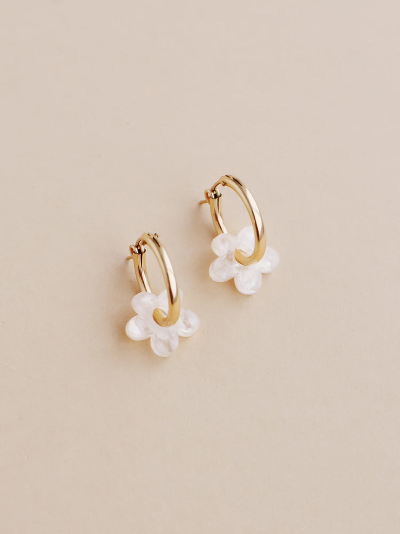MINI NINA HOOPS IN OFF-WHITE
