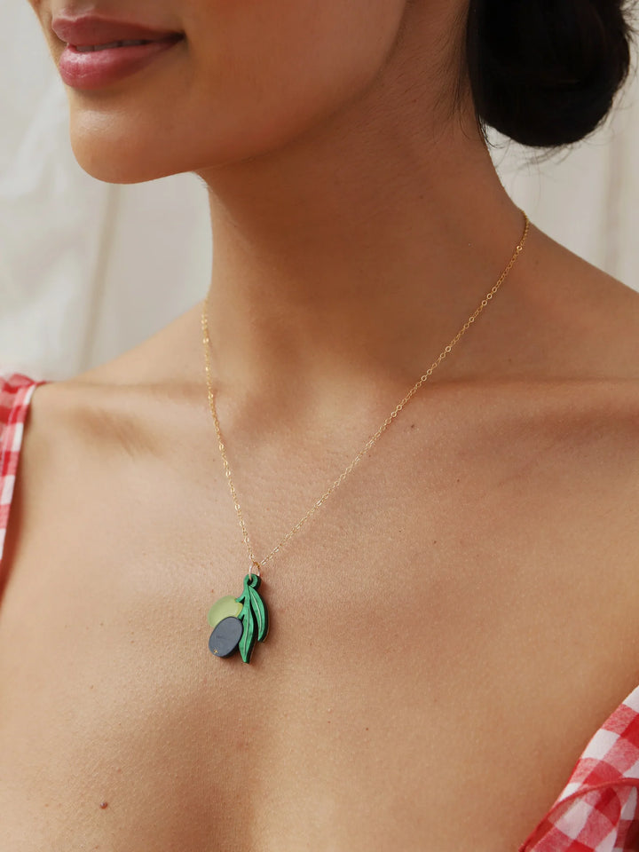 Wolf &amp; Moon - Collier Olive