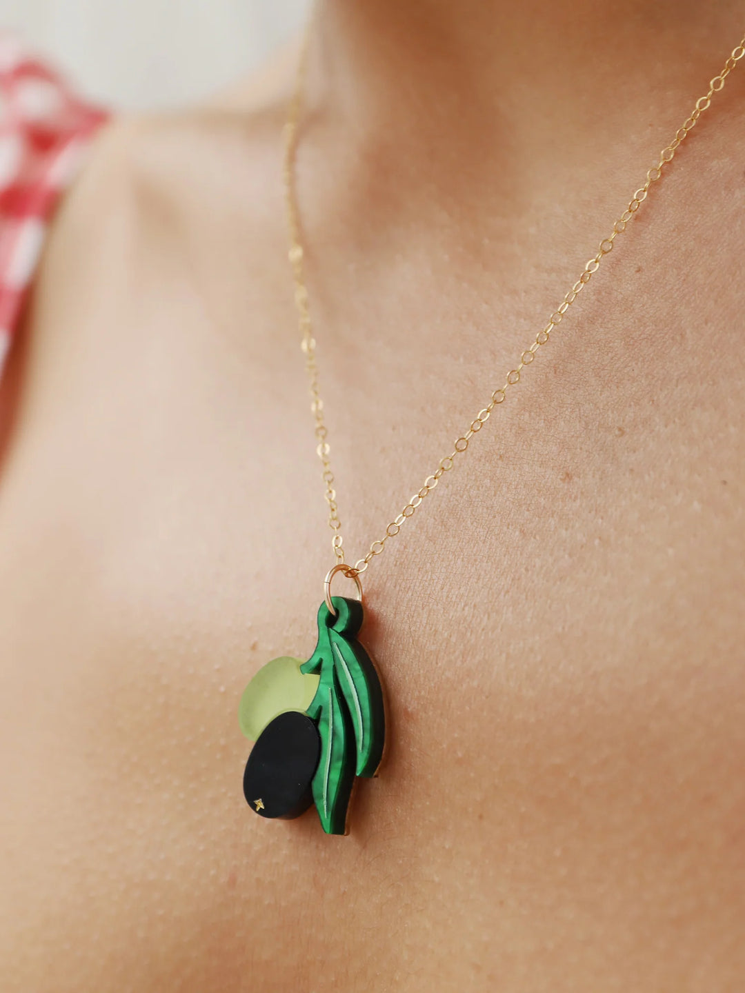 Wolf &amp; Moon - Collier Olive