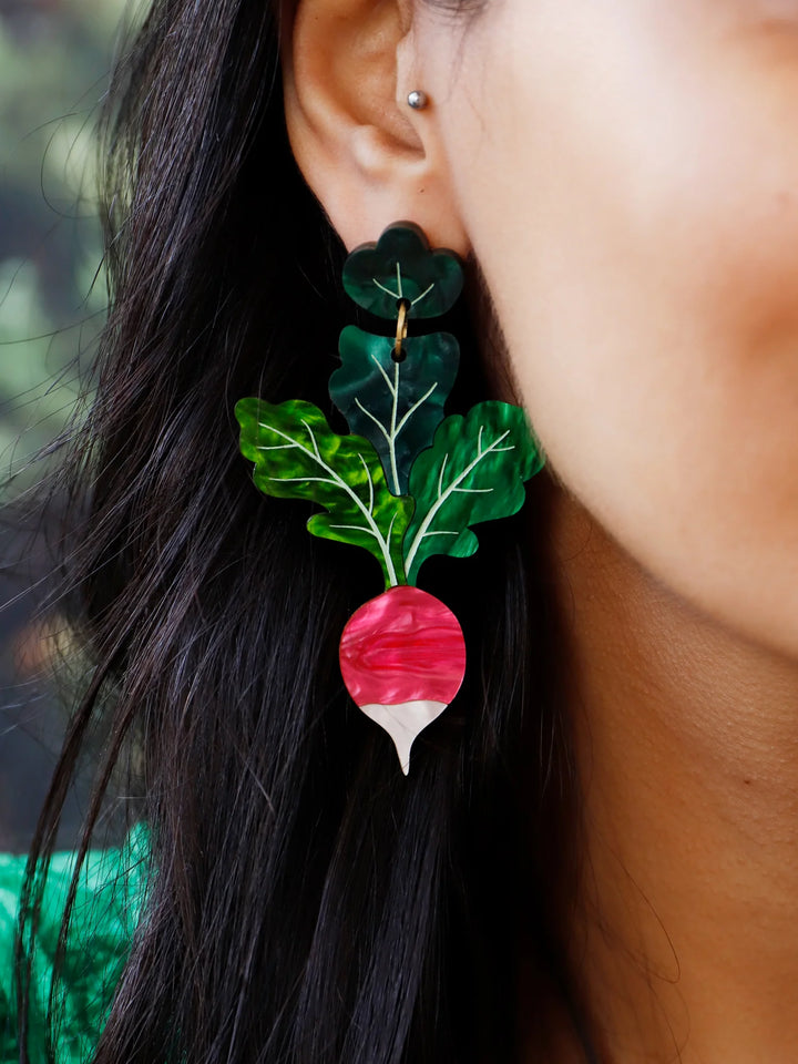 Wolf &amp; Moon - Radish Statement Earrings