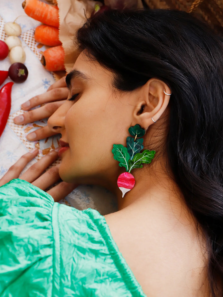 Wolf &amp; Moon - Radish Statement Earrings