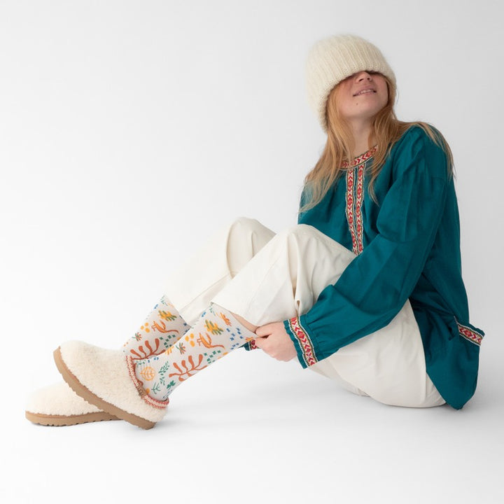 Bonne Maison - Chaussettes gris clair Sowing