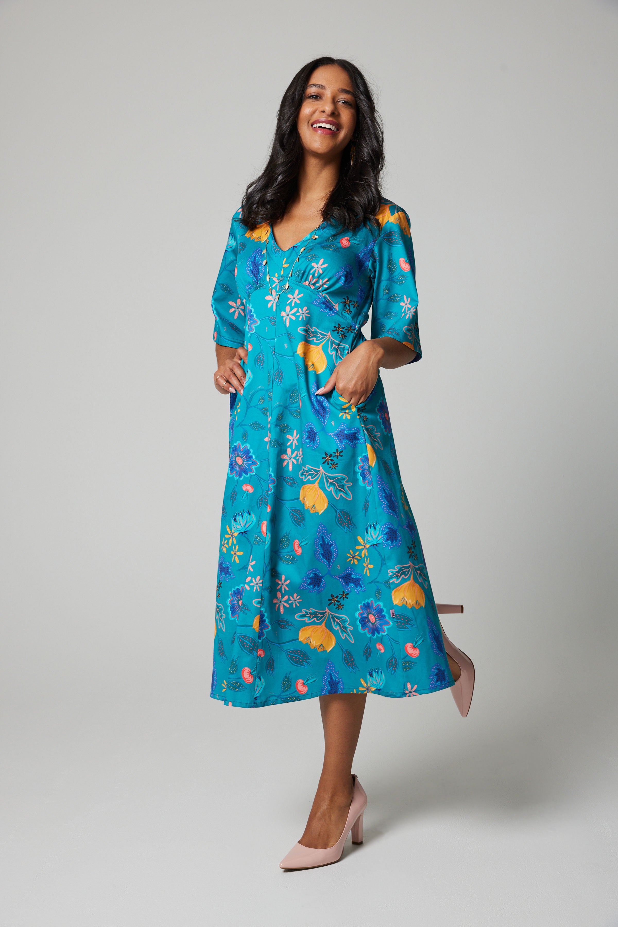 Midi Dress - Rosehip Turquoise