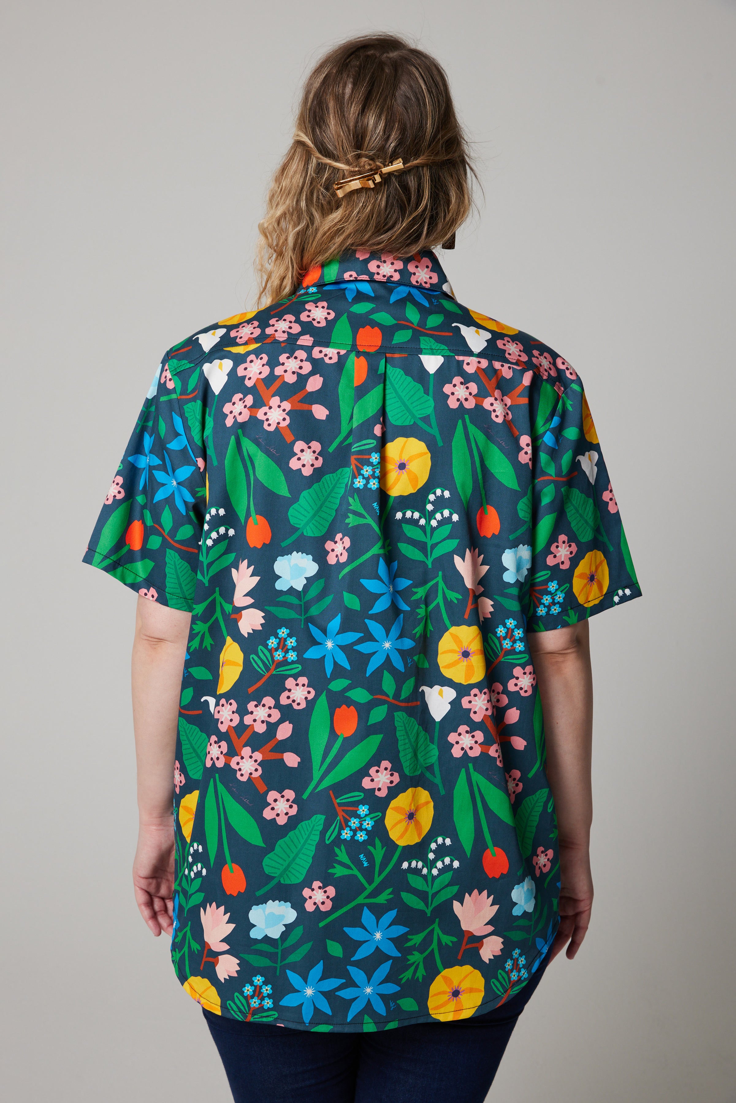 Chemise à poches en popeline de coton - Myriam Van Neste Floral