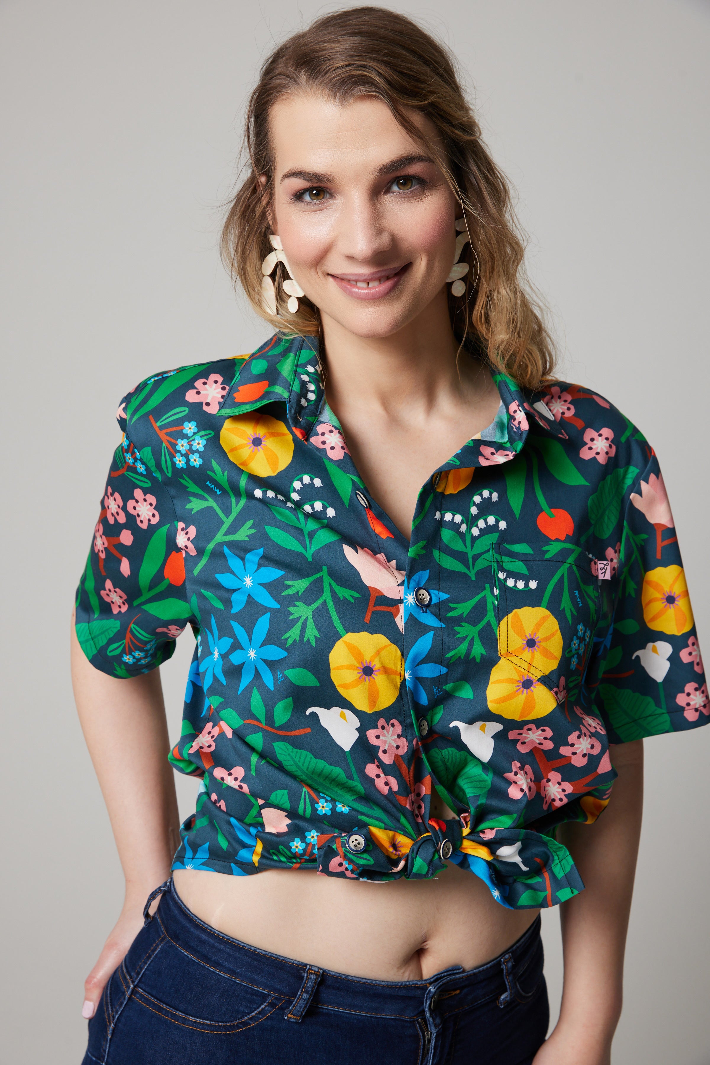 Cotton Poplin Pocket Shirt - Myriam Van Neste Floral