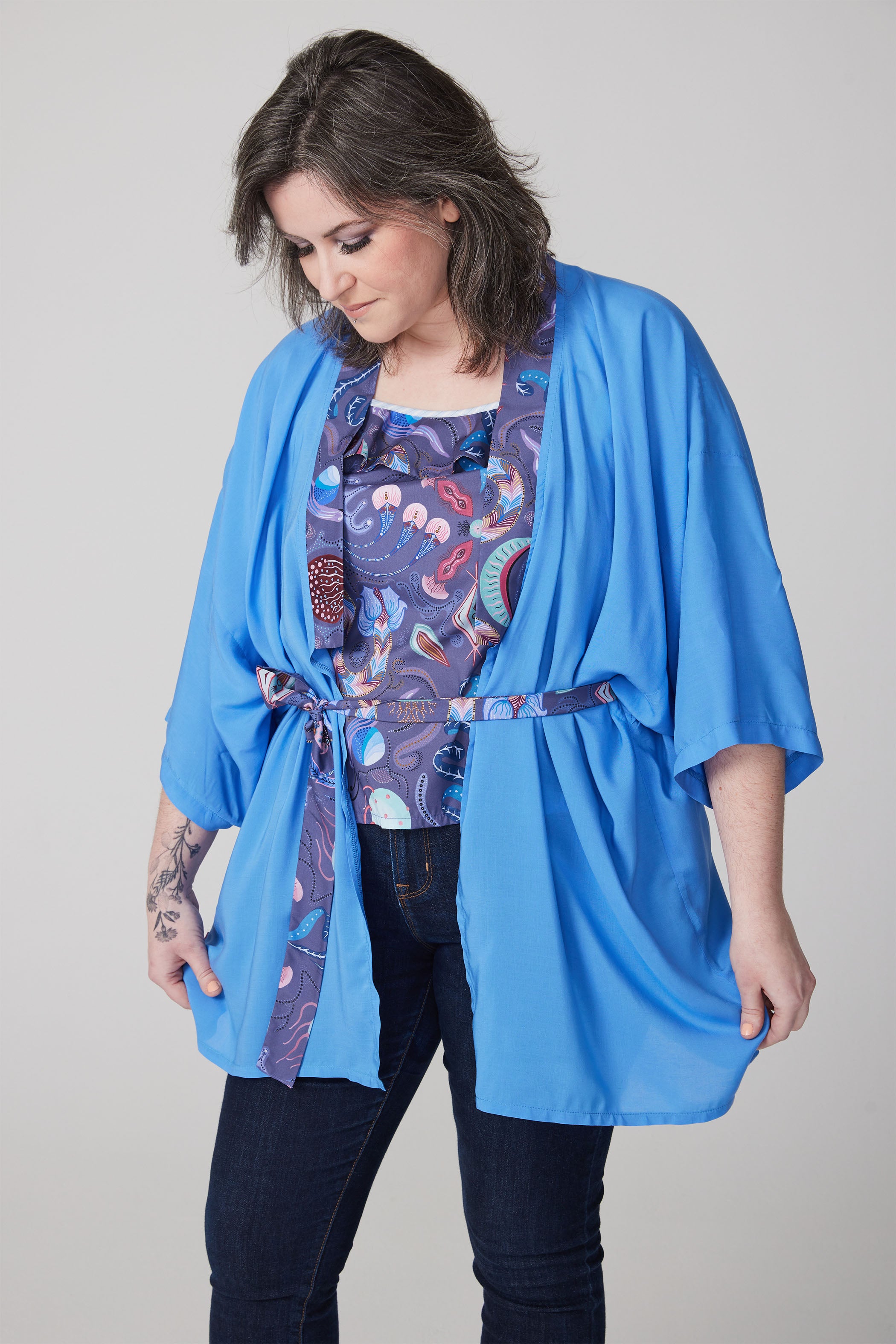 Blouse Kimono- Bleu ciel