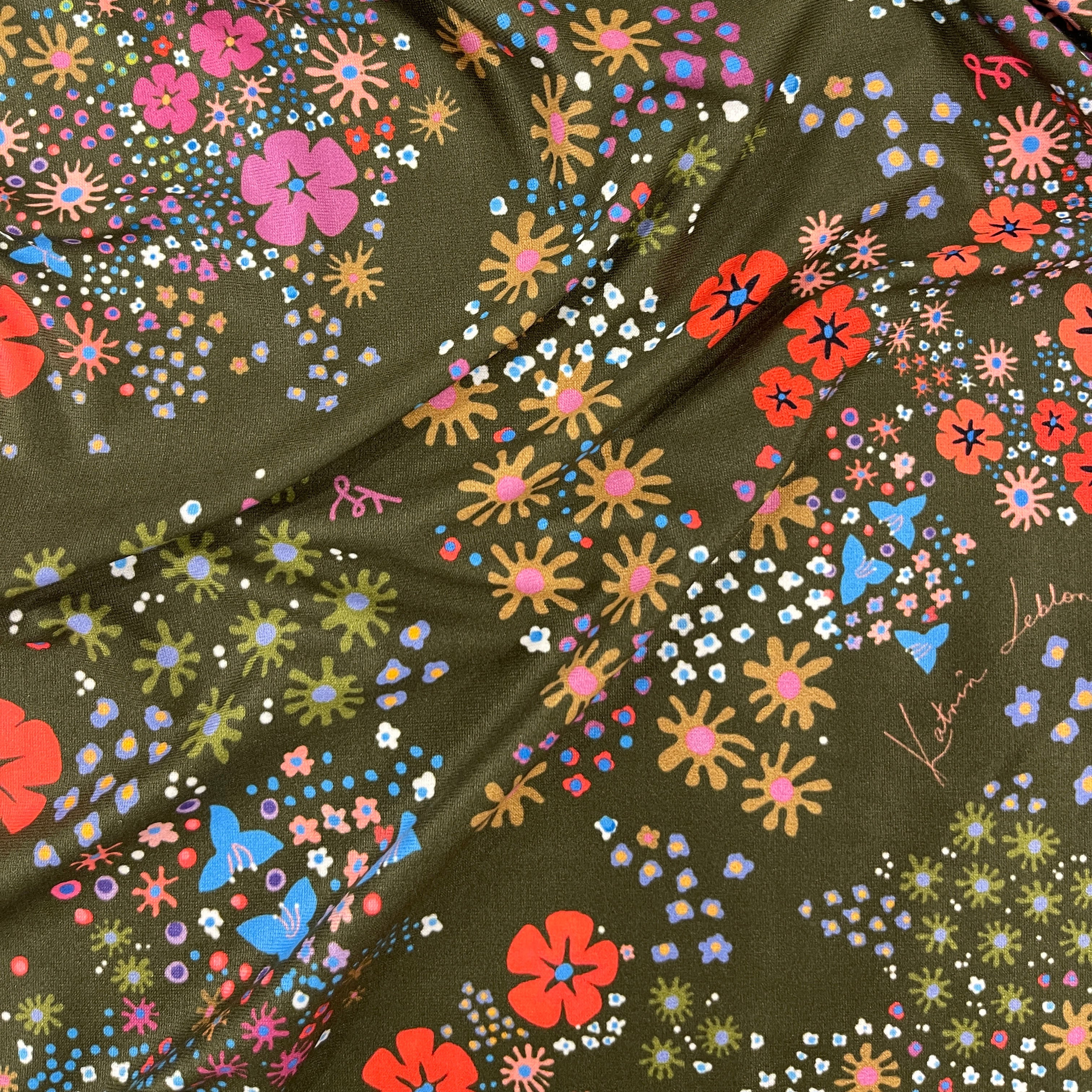 Jersey fabric - Star Moss Green