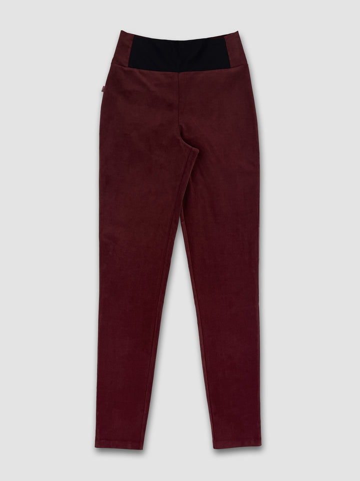 Slim-fit Velvet Corduroy Pants - Wine