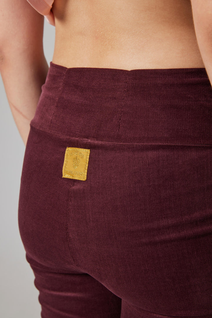 Slim-fit Velvet Corduroy Pants - Wine