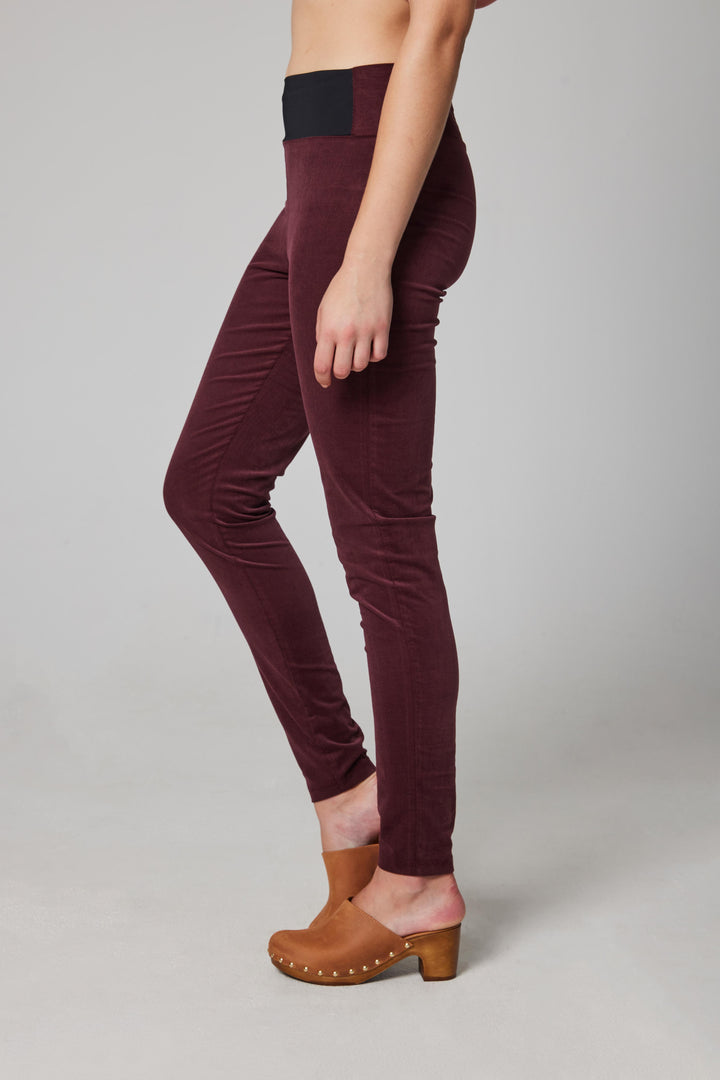Slim-fit Velvet Corduroy Pants - Wine